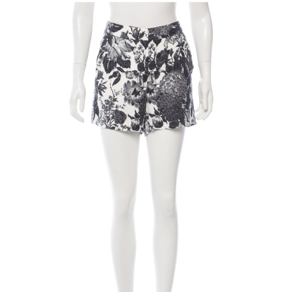 Stella McCartney Black White Floral Shorts NWT
